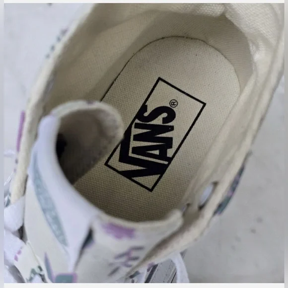 Vans Sk8-Hi Tapered Stackform Womens Sz 9 .5 White Pastel Floral Platform - Picture 3 of 8